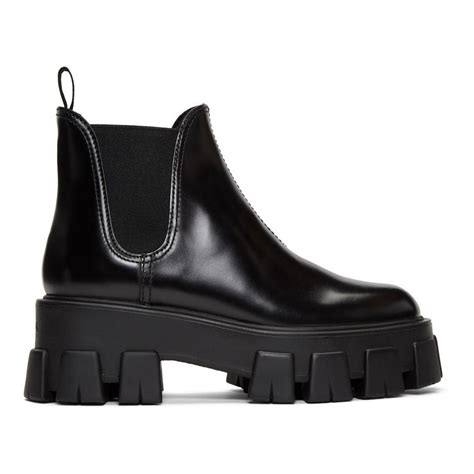 prada boots black|Prada black platform boots.